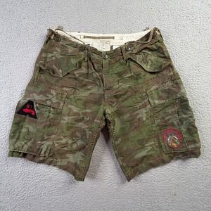 Polo Ralph Lauren Woodland Camo Cargo Shorts Hunting Fishing Patch Mens 34